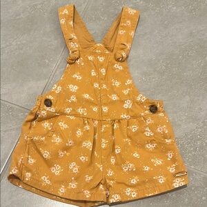 Floral Mustard Overalls